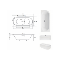Акрилова ванна Besco Avita 150x75 L, асиметрична (WAV-150-NL)